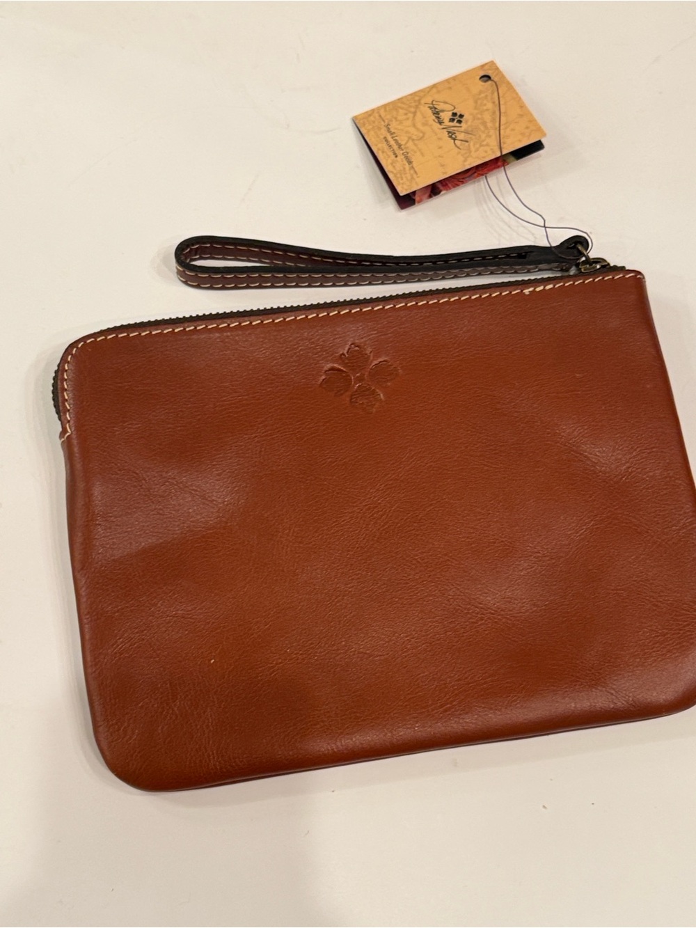 Patricia Nash Chestnut Leather Wristlet Clutch NWT